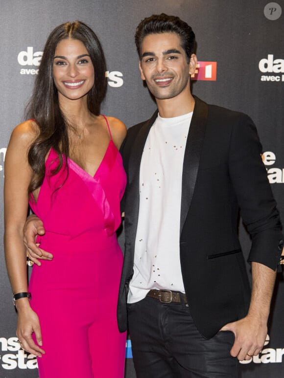 Tatiana Silva et son danseur Christophe Licata lors du photocall de présentation du jury et des nouveaux couples de "Danse avec les Stars" au siège de TF1 à Boulogne-Billancourt, le 28 septembre 2017. © Pierre Pérusseau/Bestimage