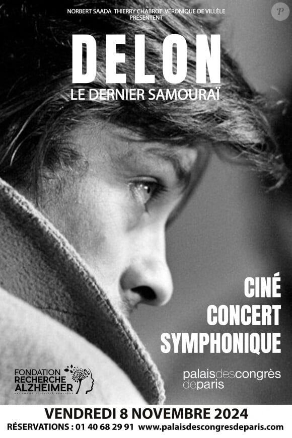 Affiche du Ciné concert symphonique en hommage à Alain Delon le 8 novembre 2024 au Palais des Congrès à Paris.