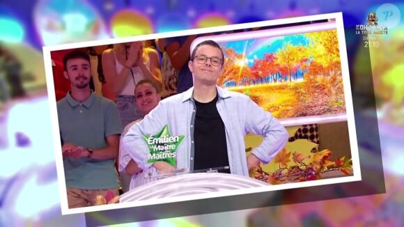 Emilien était déjà en possession d'une cagnotte de près de 1,5 million d'euros de gains à l'aube de sa 355e participation aux "12 coups de midi"
Emilien sur le plateau des "12 coups de midi"