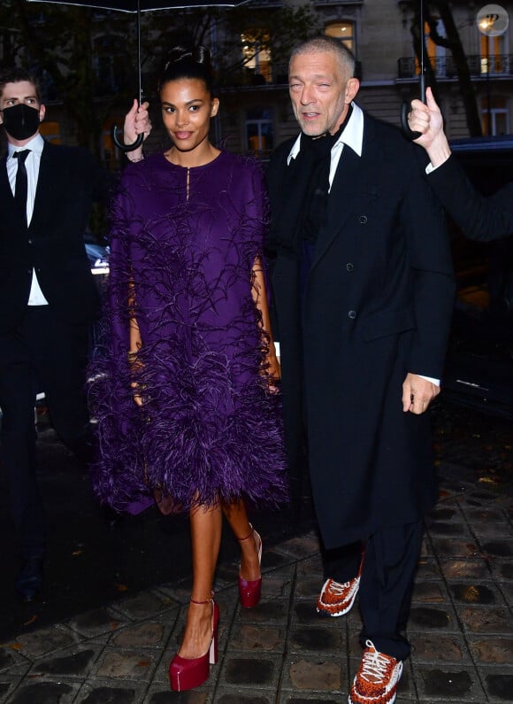 Vincent Cassel et son ex-femme Tina Kunakey arrivent à la soirée "Vogue Paris fête ses 100 ans" au Palais Galliera lors de la Fashion Week printemps/été 2022 de Paris, France, le 1er octobre 2021. © Tiziano Da Silva-Pierre Perusseau/Bestimage 