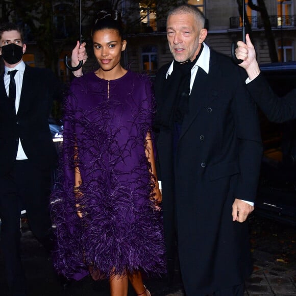 Vincent Cassel et son ex-femme Tina Kunakey arrivent à la soirée "Vogue Paris fête ses 100 ans" au Palais Galliera lors de la Fashion Week printemps/été 2022 de Paris, France, le 1er octobre 2021. © Tiziano Da Silva-Pierre Perusseau/Bestimage 