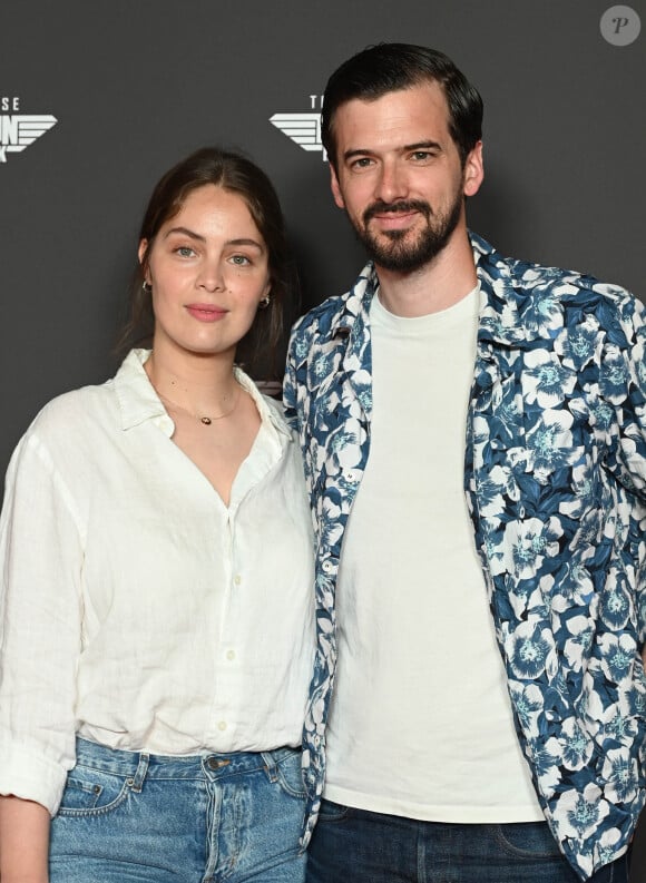 Marie-Ange Casta et son mari Marc-Antoine Le Bret - Avant-première du film "Top Gun Maverick" à l'UGC Normandie à Paris le 19 mai 2022. © Coadic Guirec/Bestimage