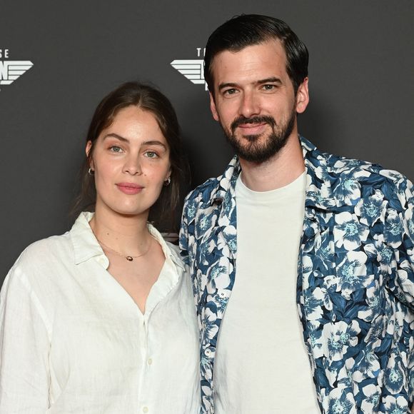 Marie-Ange Casta et son mari Marc-Antoine Le Bret - Avant-première du film "Top Gun Maverick" à l'UGC Normandie à Paris le 19 mai 2022. © Coadic Guirec/Bestimage