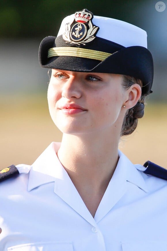 La princesse héritière Leonor, arrivée à l'Académie navale « Escuela Naval Militar » à Marin, Espagne, 29 août 2024.