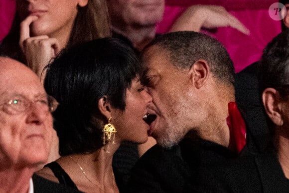 Elle est comédienne et également mannequin 
Exclusif - JoeyStarr et sa nouvelle compagne Pauline Latchoumanin au "concerto pour la paix" de Omar Harfouch au théâtre des Champs-Elysées le 18 septembre 2024. © Peruseau / Tribeca / Bestimage 