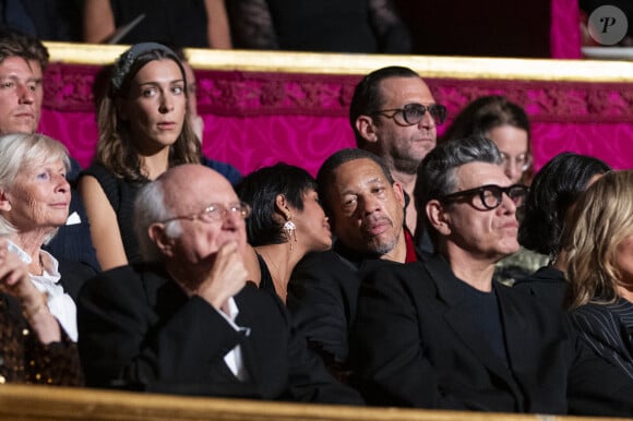 Exclusif - JoeyStarr et sa nouvelle compagne Pauline Latchoumanin au "concerto pour la paix" de Omar Harfouch au théâtre des Champs-Elysées le 18 septembre 2024. © Peruseau / Tribeca / Bestimage 