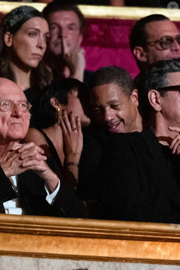 Exclusif - JoeyStarr et sa nouvelle compagne Pauline Latchoumanin au "concerto pour la paix" de Omar Harfouch au théâtre des Champs-Elysées le 18 septembre 2024. © Peruseau / Tribeca / Bestimage 