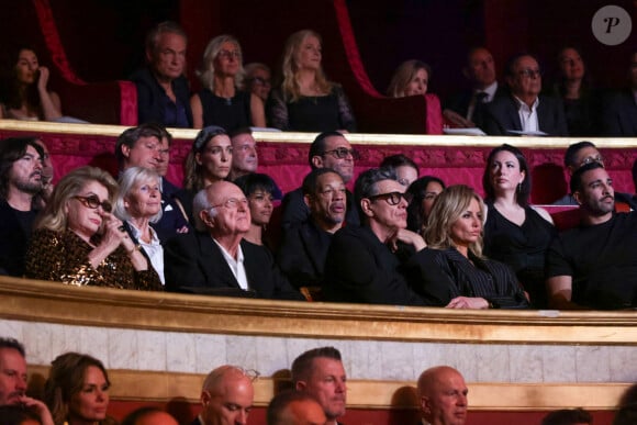 Exclusif - Catherine Deneuve, Vladimir Cosma, Joeystarr et sa compagne Pauline Latchoumanin , Marc Lavoine, Adriana Karembeu - Personnalités au "concerto pour la paix" de Omar Harfouch au théâtre des Champs-Elysées à Paris le 18 septembre 2024. © Perusseau / Tribeca / Bestimage 