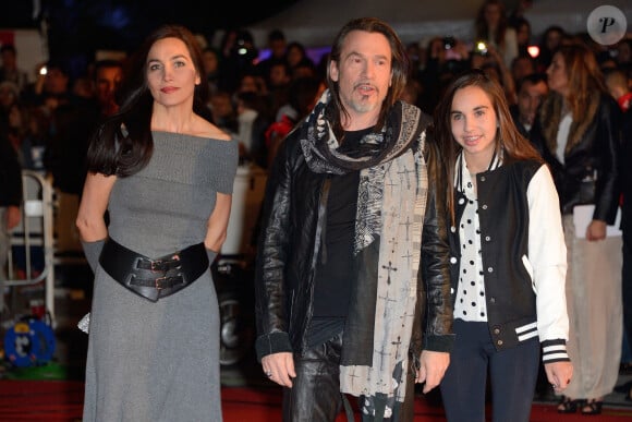 Florent Pagny, sa femme Azucena et sa fille Ael lors de la 15e édition des NRJ Music Awards qui s'est tenue au Palais des Festivals de Cannes, en France, le 14 décembre 2013. Photo par Nicolas Briquet/ABACAPRESS.COM