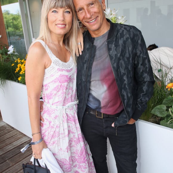 Exclusif - Nagui et sa femme Mélanie Page - Célébrités au Déjeuner France TV lors des Internationaux de France de Tennis de Roland Garros 2023 - Jour 15 à Paris le 11 Juin 2023. © Bertrand Rindoff / Bestimage 