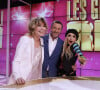 L'émission "Les Grands du Rire" revient sur C8 
Exclusif - Isabelle Morizet (Karen Cheryl), Bernard Montiel et Jeanne Mas - Enregistrement de l'émission "Les Grands du Rire", présentée par B.Montiel et K.Cheryl (I.Morizet), et diffusée le 28 septembre sur C8. © Cédric Perrin / Bestimage