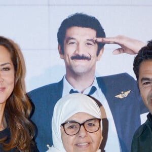 Jamel Debbouze avec sa femme Mélissa Theuriau et sa mère Fatima Debbouze - After party de l'avant-première de la série "Terminal" à l'hôtel des Italiens (ancien siège du Crédit Lyonnais) à Paris le 8 avril 2024. © Rachid Bellak/Bestimage 