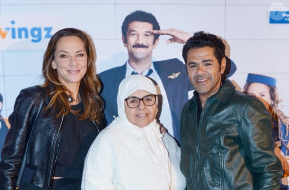 Jamel Debbouze avec sa femme Mélissa Theuriau et sa mère Fatima Debbouze - After party de l'avant-première de la série "Terminal" à l'hôtel des Italiens (ancien siège du Crédit Lyonnais) à Paris le 8 avril 2024. © Rachid Bellak/Bestimage 