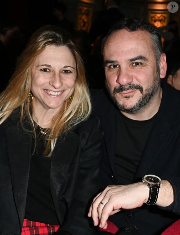 François-Xavier Demaison et sa femme Anaïs Tihay - Inauguration de la statue de cire de "Audrey Fleurot" au musée Grévin à Paris le 16 mars 2023. © Coadic Guirec/Bestimage