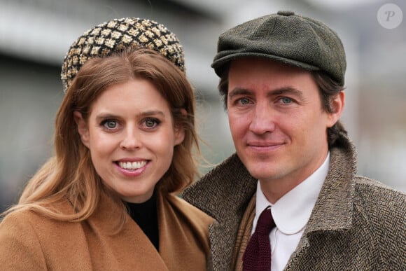 La princesse Beatrice d'York et son mari Edoardo Mapelli Mozzi - Les membres de la famille royale d'Angleterre assistent au Cheltenham Festival, les courses de Cheltenham - jour 3 le 14 mars 2024. 