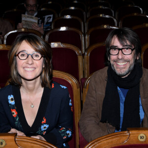 Exclusif - Alexia Laroche-Joubert et son compagnon Mathieu Grinberg - Générale du chanteur Amir Haddad, seul-en-scène dans la pièce "Sélectionné" mise en scène par S. Suissa au théâtre Edouard VII à Paris le 28 mars 2022. © Rachid Bellak/Bestimage