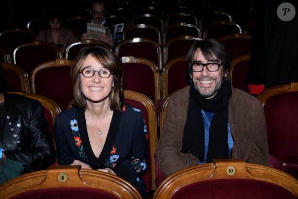 Exclusif - Alexia Laroche-Joubert et son compagnon Mathieu Grinberg - Générale du chanteur Amir Haddad, seul-en-scène dans la pièce "Sélectionné" mise en scène par S. Suissa au théâtre Edouard VII à Paris le 28 mars 2022. © Rachid Bellak/Bestimage