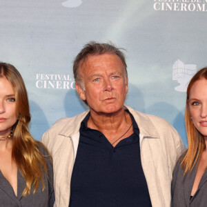 Camille Razat, Franck Dubosc, Mélanie Robert - Photocall du film "Prodigieuses lors de la 6ème Edition du Festival Cinéroman à Nice, dédié aux adaptations cinématographiques de roman. Le 2 octobre 2024 © Dominique Jacovides-Bruno Bebert / Bestimage