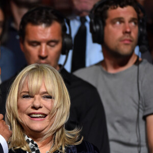 Nikos Aliagas et France Gall - Enregistrement de l'émission "La Chanson de l'Année, Fête de la Musique" dans les arènes de Nîmes, le 20 juin 2015, présentée par Nikos Aliagas pour la chaîne de télévision TF1. 