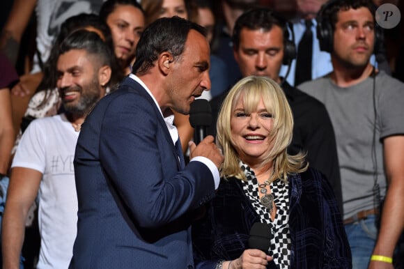 Nikos Aliagas et France Gall - Enregistrement de l'émission "La Chanson de l'Année, Fête de la Musique" dans les arènes de Nîmes, le 20 juin 2015, présentée par Nikos Aliagas pour la chaîne de télévision TF1. 