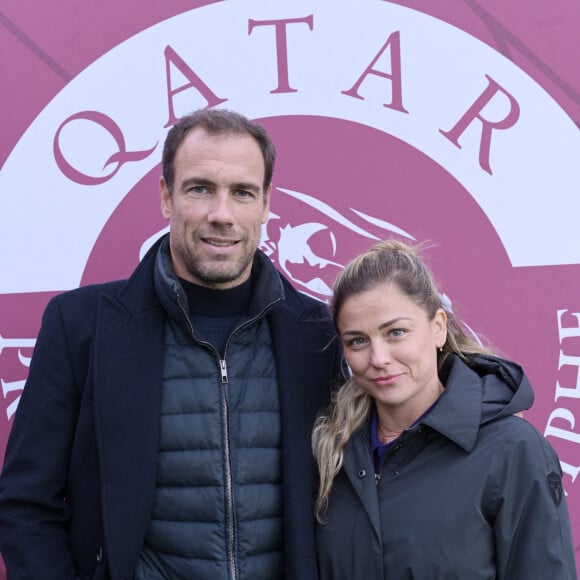 Laure Boulleau et Bruno Cheyrou au prix Qatar Arc de Triomphe à l'Hippodrome de Longchamp, le 6 octobre 2024.© Rachid Bellak / Bestimage