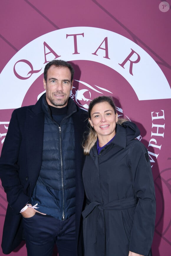 Laure Boulleau et Bruno Cheyrou au prix Qatar Arc de Triomphe à l'Hippodrome de Longchamp, le 6 octobre 2024. © Rachid Bellak / Bestimage