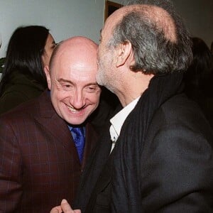 Michel Blanc et Claude Berri à la 1ère du film "Mauvaise passe" à Paris.