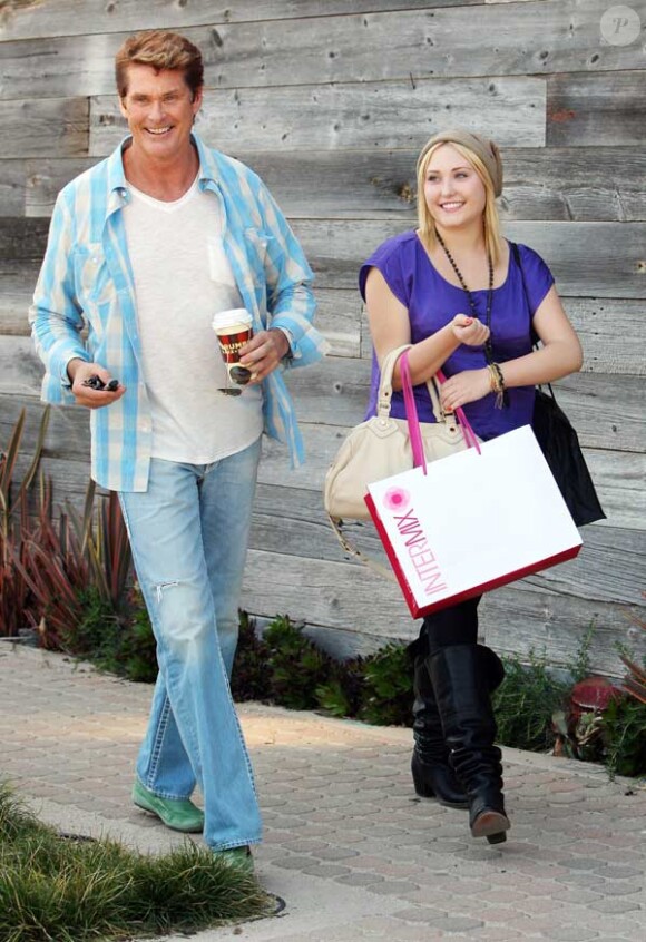 David Hasselhoff et sa fille Hayley font du shopping à Malibu