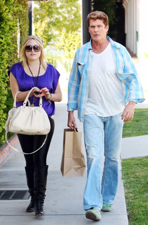 David Hasselhoff et sa fille Hayley font du shopping à Malibu