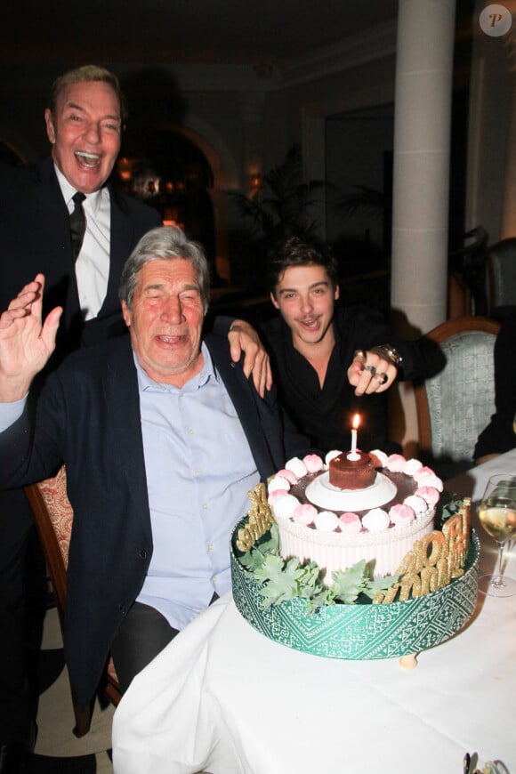 Exclusif - Tony Gomez, Jean-Pierre Castaldi, Baptiste Gonthier - JP.Castaldi fête son anniversaire (80 ans) au restaurant "Laurent" à Paris le 1er octobre 2024. © Philippe Baldini / Bestimage