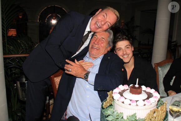 Exclusif - Tony Gomez, Jean-pierre Castaldi, Baptiste Gonthier - JP.Castaldi fête son anniversaire (80 ans) au restaurant "Laurent" à Paris le 1er octobre 2024. © Philippe Baldini / Bestimage