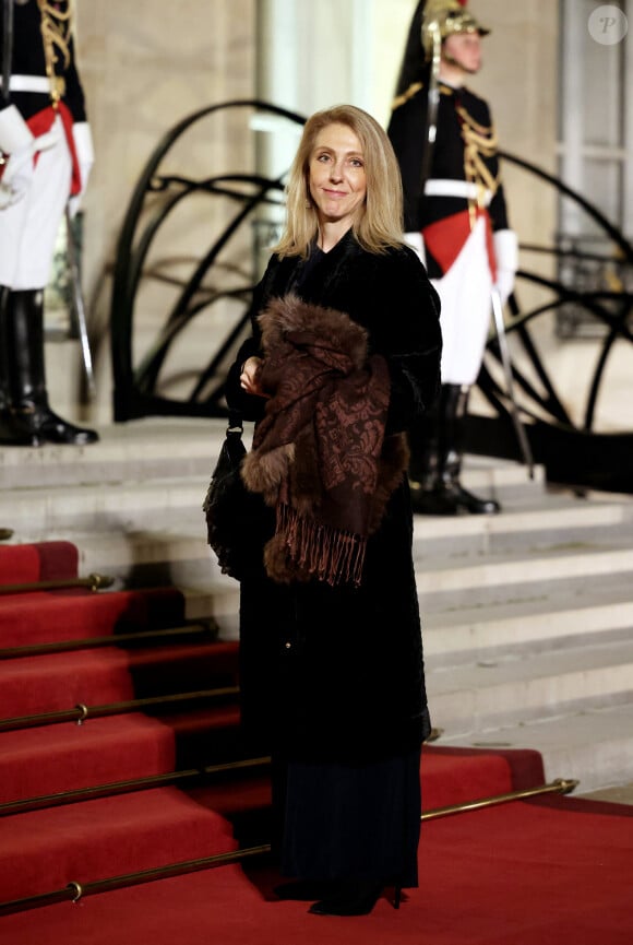 Sibyle Veil, directrice générale de Radio France arrivant au dîner d'état au palais de l'Elysée à Paris en l'honneur de la visite du roi et de la reine de Belgique en France le 14 octobre 2024. © Dominique Jacovides / Bestimage 