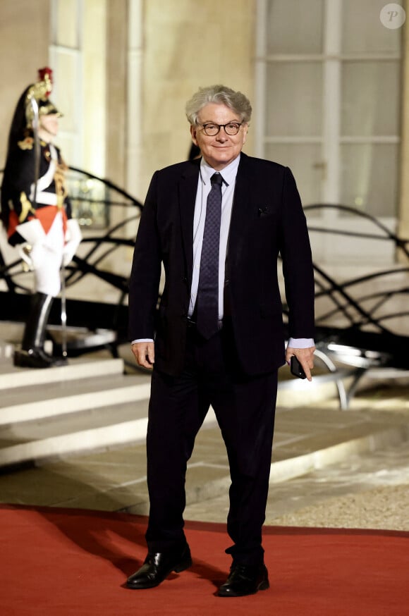 Thierry Breton arrivant au dîner d'état au palais de l'Elysée à Paris en l'honneur de la visite du roi et de la reine de Belgique en France le 14 octobre 2024. © Dominique Jacovides / Bestimage 