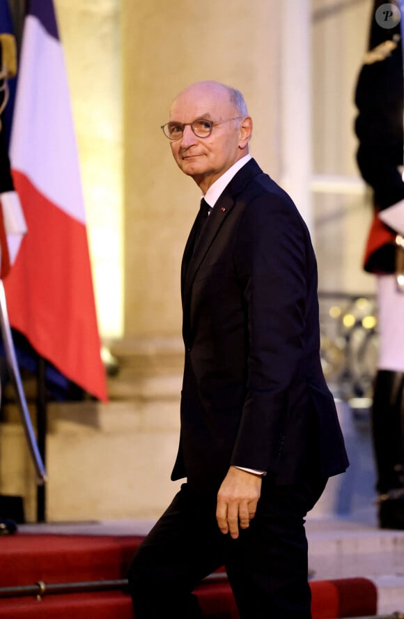 Didier Migaud, ministre de la justice arrivant au dîner d'état au palais de l'Elysée à Paris en l'honneur de la visite du roi et de la reine de Belgique en France le 14 octobre 2024. © Dominique Jacovides / Bestimage 