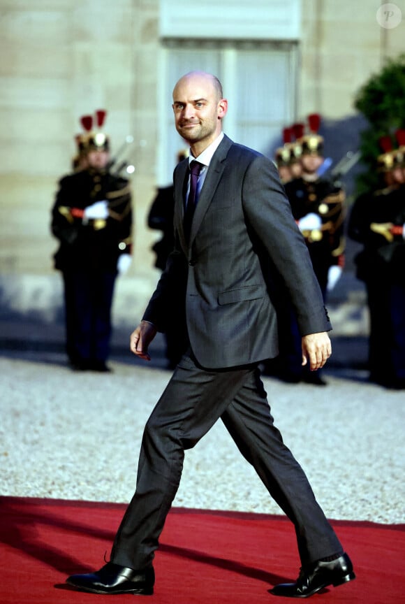 Benjamin Haddad, ministre délégué chargé de l'Europe arrivant au dîner d'état au palais de l'Elysée à Paris en l'honneur de la visite du roi et de la reine de Belgique en France le 14 octobre 2024. © Dominique Jacovides / Bestimage 