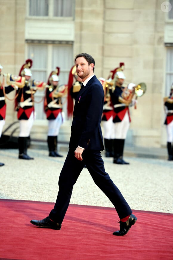 Clément Beaune arrivant au dîner d'état au palais de l'Elysée à Paris en l'honneur de la visite du roi et de la reine de Belgique en France le 14 octobre 2024. © Dominique Jacovides / Bestimage 