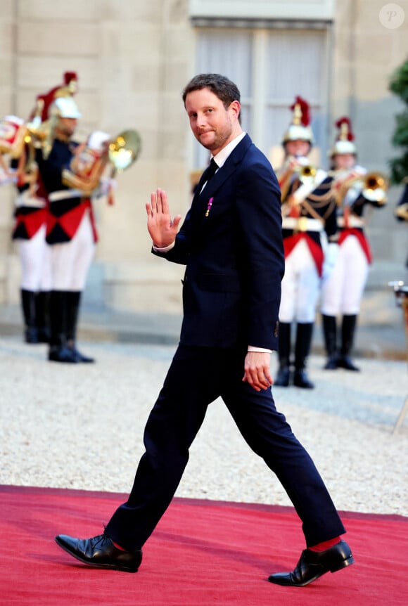 Clément Beaune arrivant au dîner d'état au palais de l'Elysée à Paris en l'honneur de la visite du roi et de la reine de Belgique en France le 14 octobre 2024. © Dominique Jacovides / Bestimage 