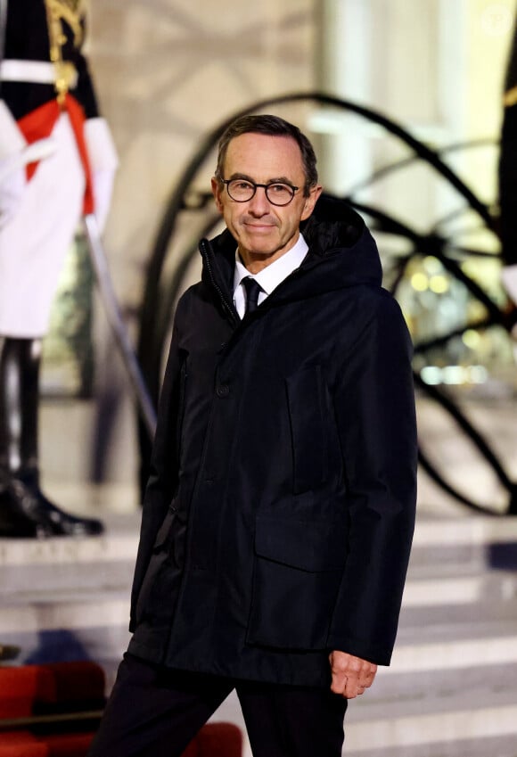 Bruno Retailleau, ministre de l'Intérieur arrivant au dîner d'état au palais de l'Elysée à Paris en l'honneur de la visite du roi et de la reine de Belgique en France le 14 octobre 2024. © Dominique Jacovides / Bestimage  Celebs Arrivals at the state dinner at the Elysée Palace in Paris in honour of the visit of the King and Queen of Belgium to France on october 14th 2024 