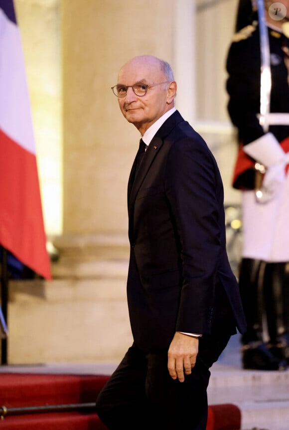 Didier Migaud, ministre de la justice arrivant au dîner d'état au palais de l'Elysée à Paris en l'honneur de la visite du roi et de la reine de Belgique en France le 14 octobre 2024. © Dominique Jacovides / Bestimage  Celebs Arrivals at the state dinner at the Elysée Palace in Paris in honour of the visit of the King and Queen of Belgium to France on october 14th 2024 