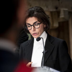 La ministre de la Culture Rachida Dati visite le site du moulin d'Eschviller lors de son déplacement en Moselle et dans le Bas-Rhin, France, le 7 octobre 2024. © Elyxandro Cegarra/Panoramic/Bestimage 