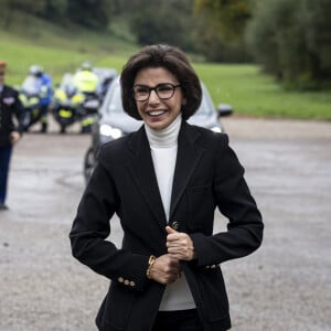 La ministre de la Culture Rachida Dati visite le site du moulin d'Eschviller lors de son déplacement en Moselle et dans le Bas-Rhin, France, le 7 octobre 2024. © Elyxandro Cegarra/Panoramic/Bestimage 