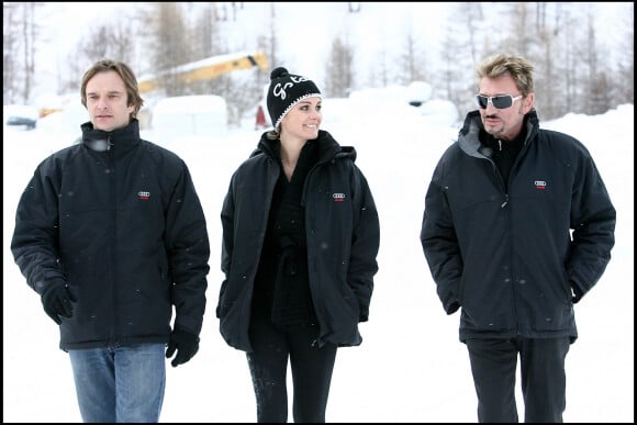 Laeticia Hallyday, Johnny Hallyday et David Hallyday.