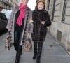 Mais qui est hélas décédée en septembre 2021 
Exclusif - Marthe Mercadier et sa fille Véronique avenue Montaigne à Paris, le 24 février 2015.