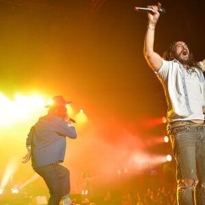 Fréro Delavega (Jérémy Frérot et Florian Delavega) lors de leur dernier concert parisien de la tournée avant séparation à l'AccorHotels Arena à Paris, France, le 7 avril 2017. © Veeren/Bestiamge