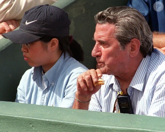 Gilbert Bécaud et sa fille Noï à Roland-Garros en 1999