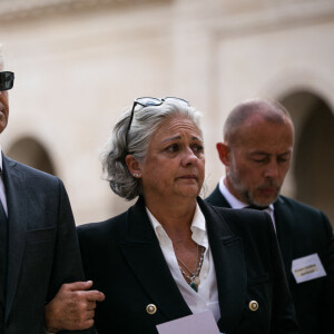 Paul Belmondo, Florence Belmondo, Muriel Belmondo et la famille Belmondo - Cérémonie d'hommage national à Jean-Paul Belmondo à l'Hôtel des Invalides à Paris, France, le 9 septembre 2021. © Romain Gaillard / Pool / Bestimage Ceremony of national tribute to French actor Jean-Paul Belmondo at the Hotel des Invalides in Paris, France, on September 9, 2021.