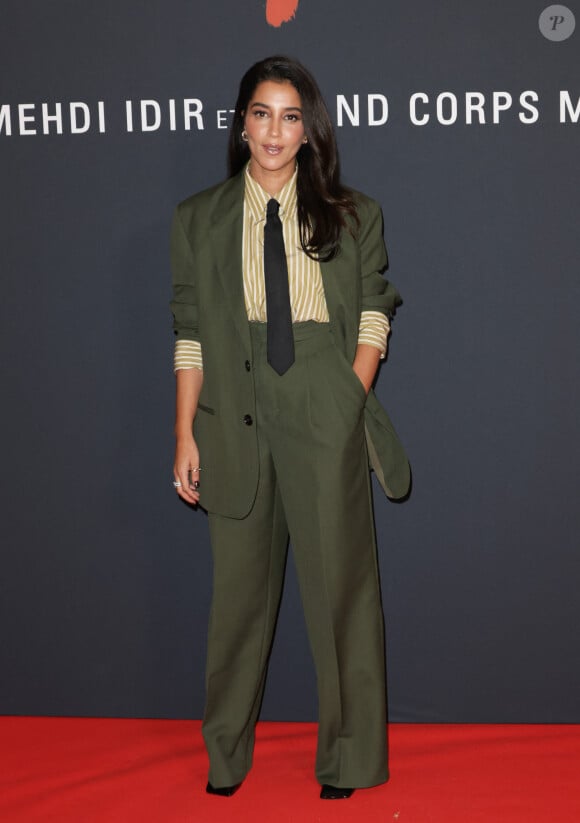 Accompagné de Leïla Bekhti 
Leïla Bekhti lors de l'avant-première du film "Monsieur Aznavour" au cinéma Le Grand Rex à Paris le 22 octobre 2024. © Coadic Guirec / Bestimage