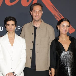 Tahar Rahim, Grand Corps Malade ( GCM, Fabien Marsaud) et Marie-Julie Baup lors de l'avant-première du film "Monsieur Aznavour" au cinéma Le Grand Rex à Paris le 22 octobre 2024. © Coadic Guirec / Bestimage 