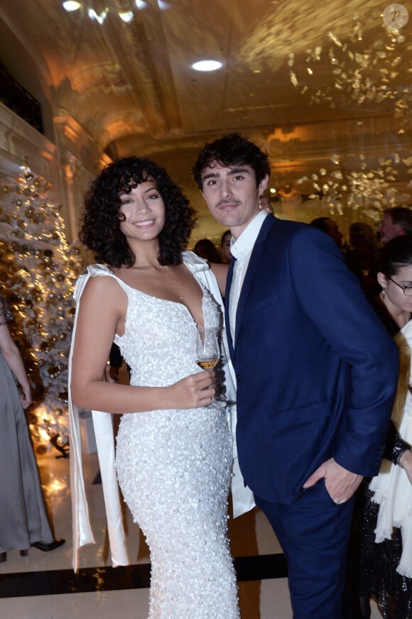 Exclusif - Vaimalama Chaves (Miss France 2019) et son compagnon Nicolas Fleury - L'hôtel The Peninsula Paris présente son univers féérique pour Noël le 30 novembre 2023. © Rachid Bellak / Bestimage 