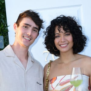 Exclusif - Vaimalama Chaves (Miss France 2019) et son fiancé Nicolas Fleury à la soirée Jardin Secret sur le rooftop de l'hôtel The Peninsula Paris le 7 juin 2023.© Rachid Bellak / Bestimage 